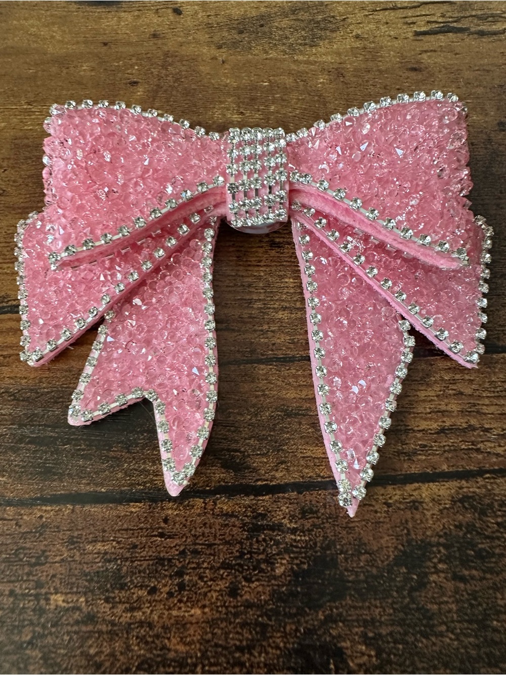 Sparkling Pink Bow Statement Brooch with Rhinestones NWT